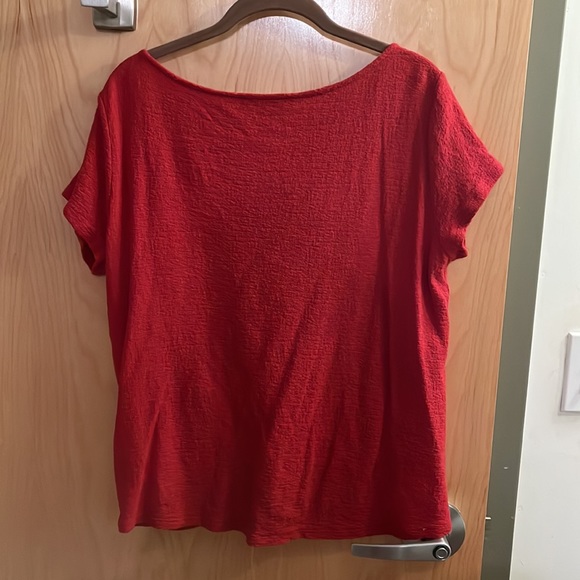 LOFT Red Knotted Short Sleeve T-Shirt - Size L - Picture 4 of 5
